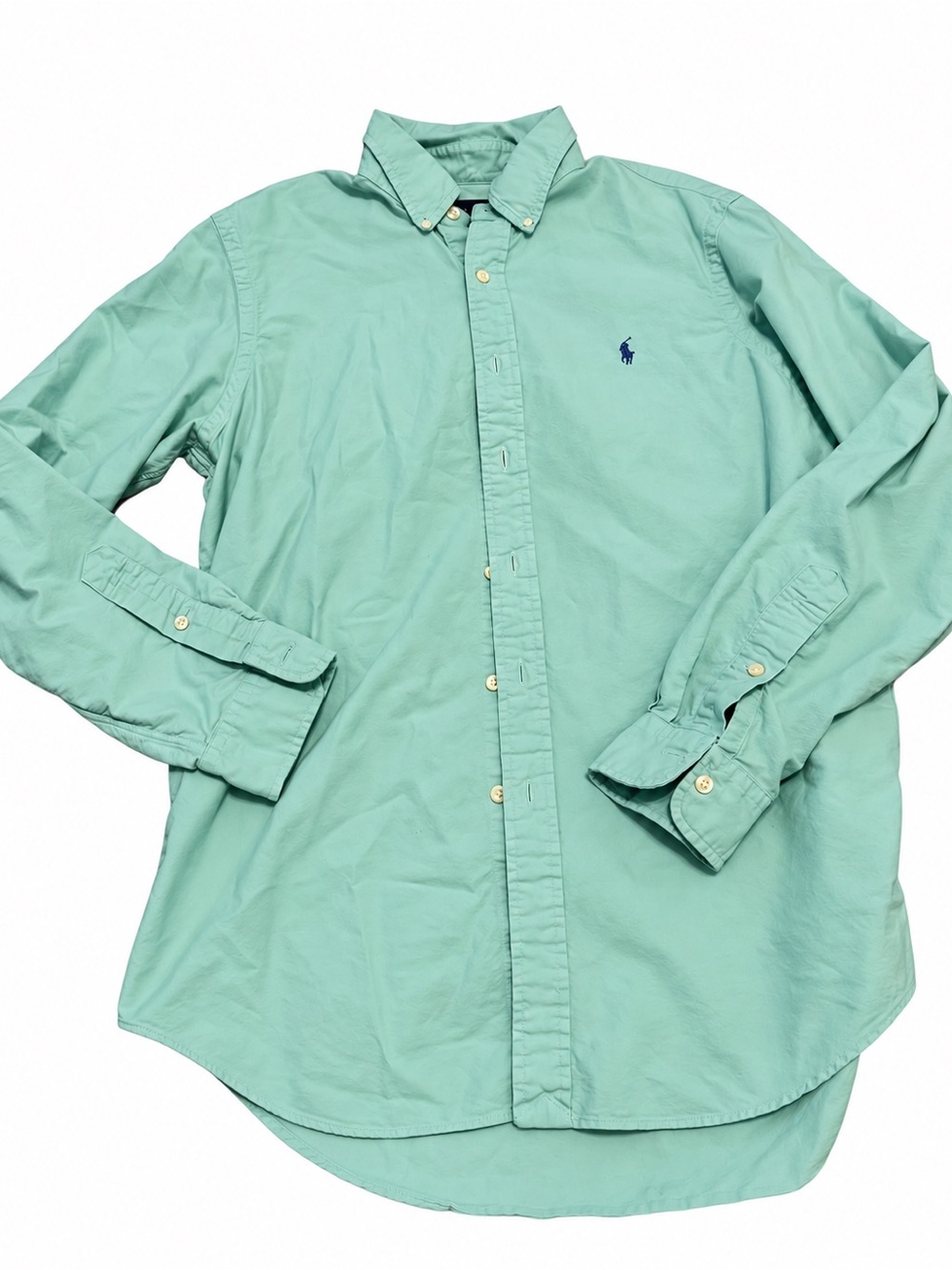 Polo by Ralph Lauren Light Mint Button-Down Shirt with Navy Pony